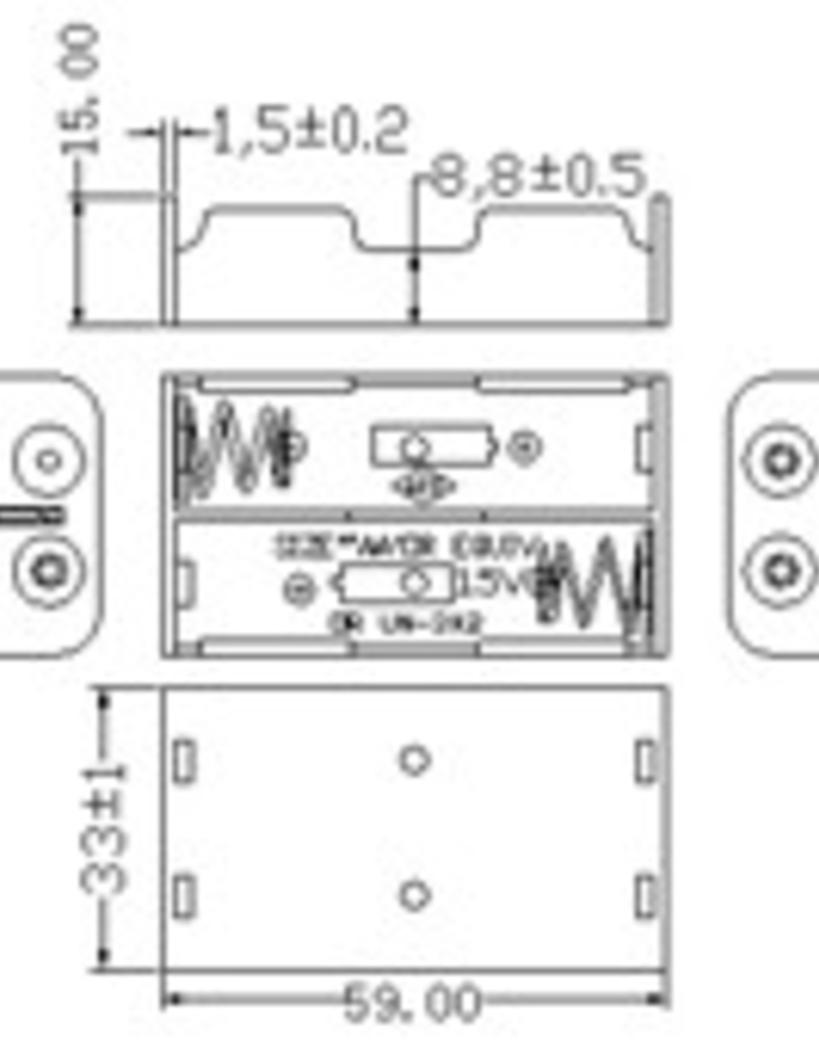 Batterij Houder 2 x AA