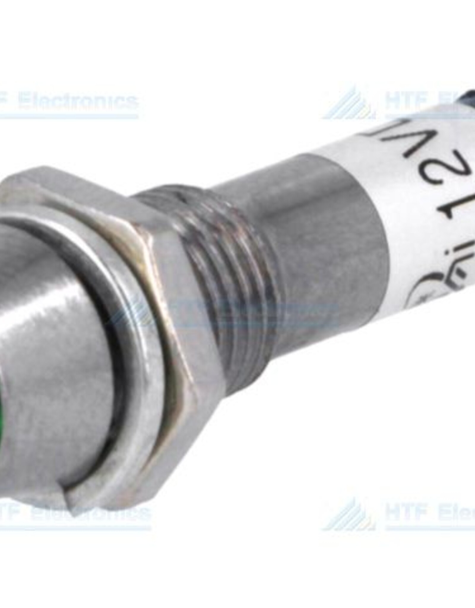 LED Indicator Groen 12V, met metalen houder en geïntegreerde weerstand