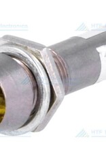 LED Indicator Geel 12V, met metalen houder en geïntegreerde weerstand