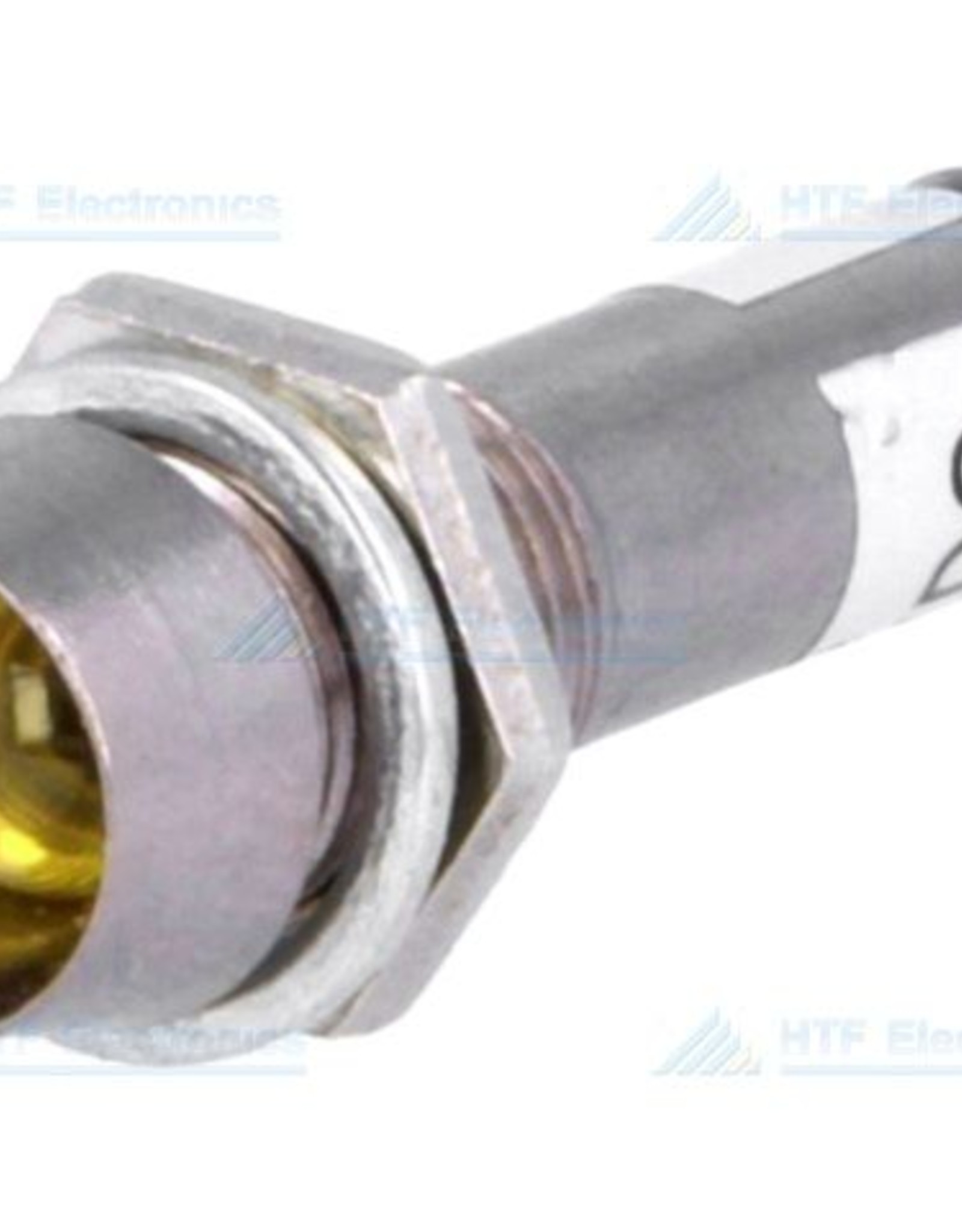 LED Indicator Geel 12V, met metalen houder en geïntegreerde weerstand