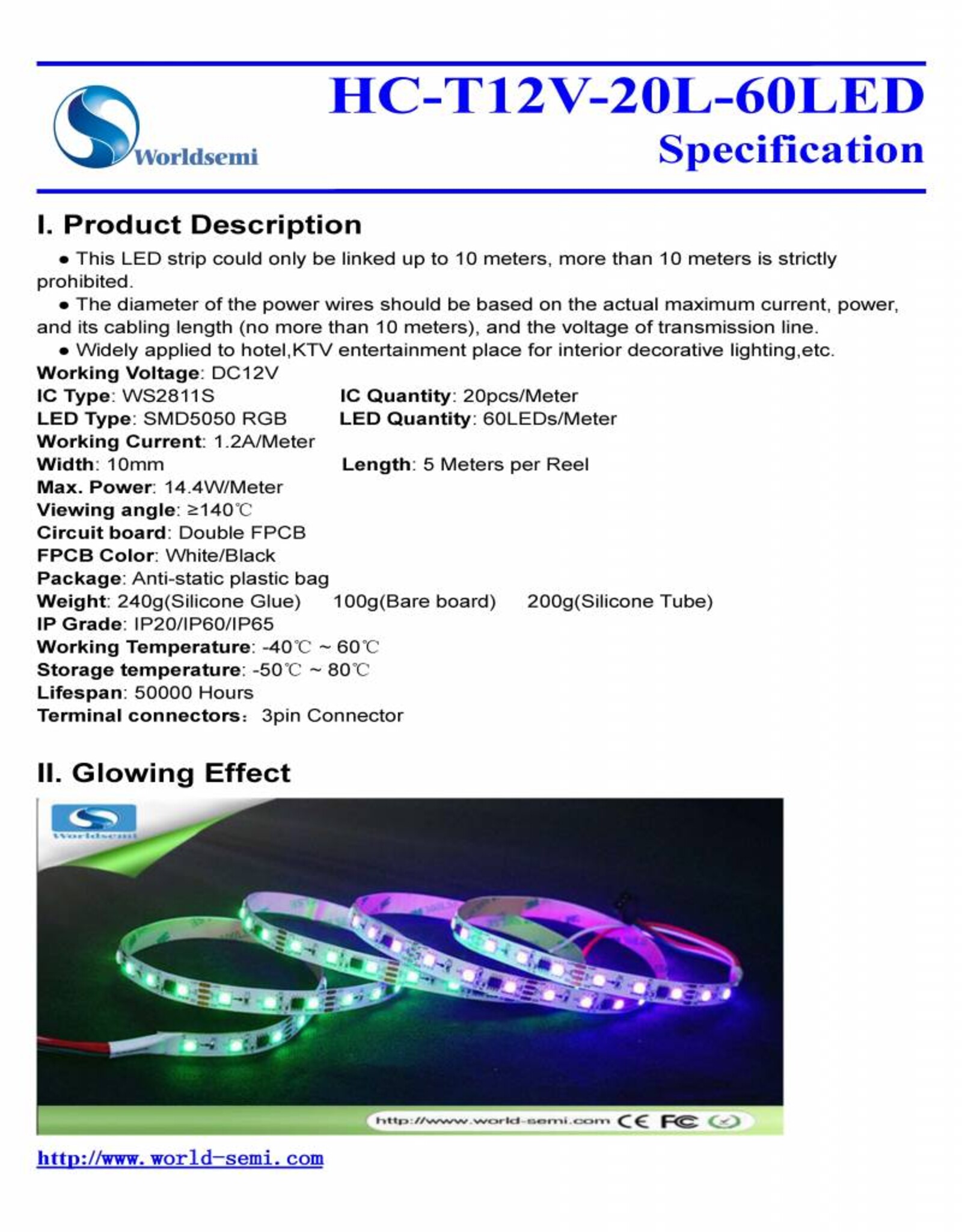 WS2811B LED Strip 60 LED's per Meter 12v