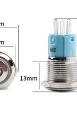 Drukschakelaar Latching met Verlicht logo en ringverlichting Wit