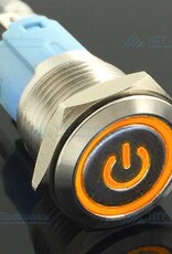 Drukschakelaar Latching met Verlicht logo en ringverlichting RGB Auto