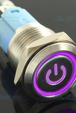 Drukschakelaar Latching met Verlicht logo en ringverlichting RGB Auto