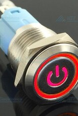 Drukschakelaar Latching met Verlicht logo en ringverlichting RGB Auto