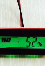 Accu Capaciteitsmeter, 12 Volt met groen verlicht LCD display, en percentage meting