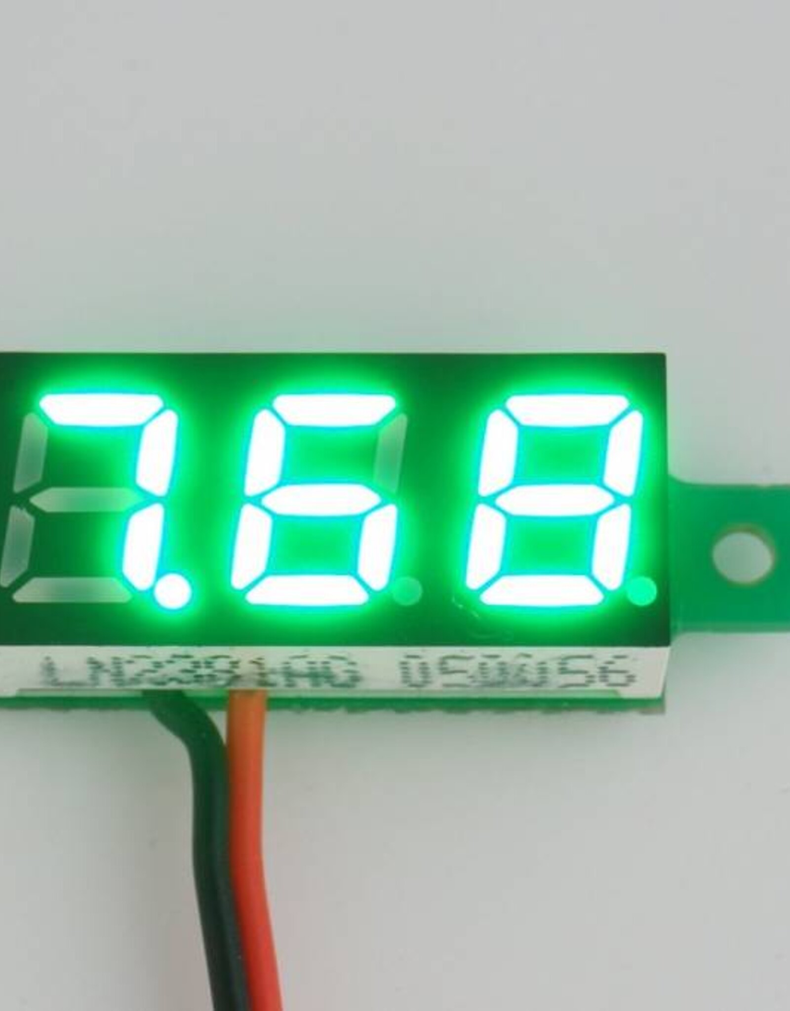 Mini Voltmeter Groen, 2 Draads 3 tot 30 Volt DC 0.28"