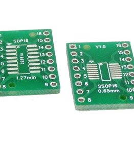 SMT Breakout PCB voor SOIC-16 of TSSOP-16