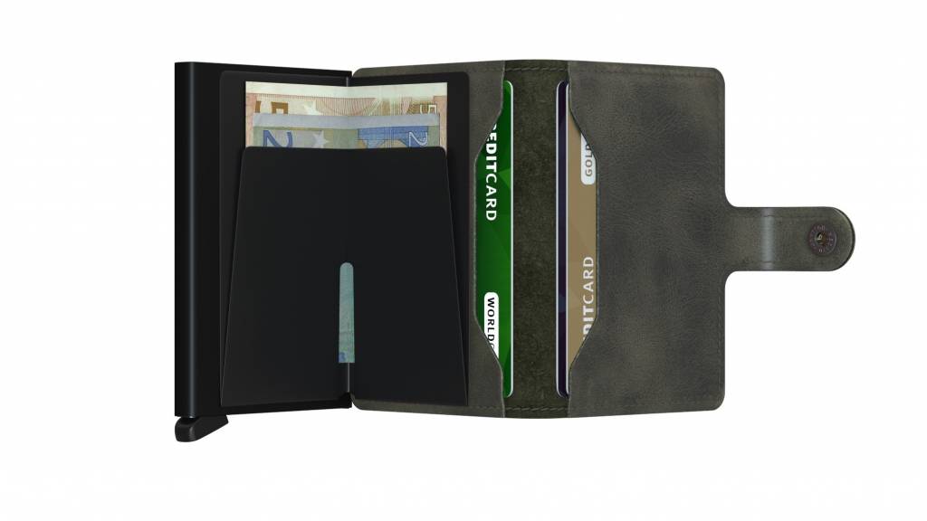 Secrid Miniwallet Vintage olive black-pasjeshouder RFID beschermd