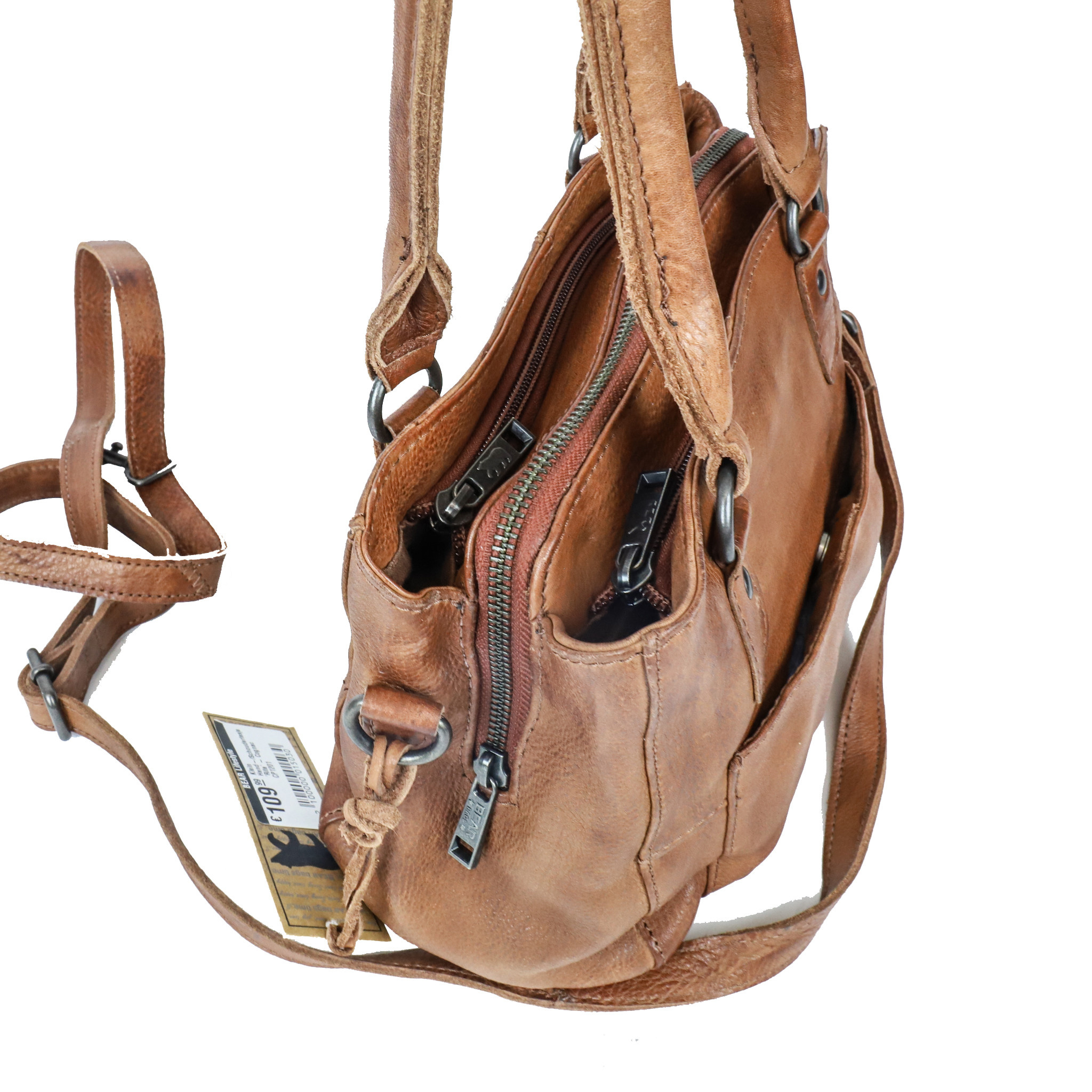 Bear Design Rita dames handtas cognac - tasenik.nl - Harkema Lederwaren