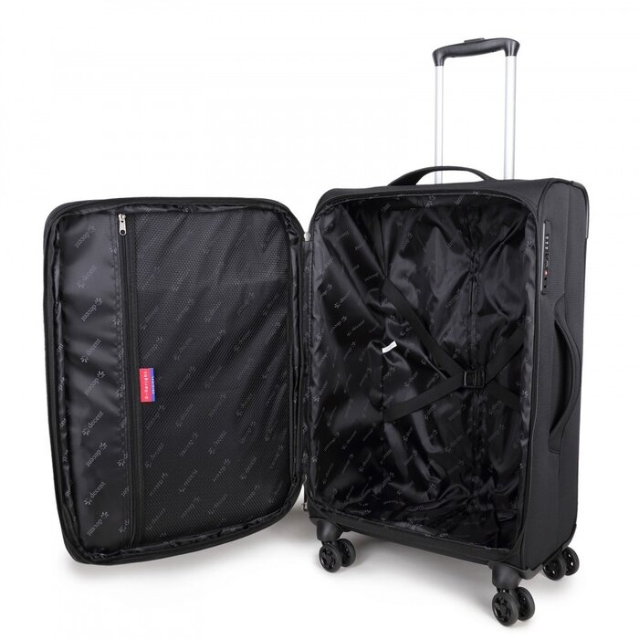 Decent D-Upright 66cm reiskoffer-trolley expendable zwart