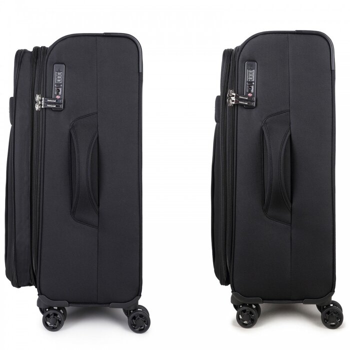 Decent D-Upright 66cm reiskoffer-trolley expendable zwart