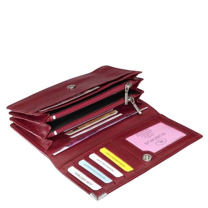 De Rooy Amsterdam 8cc ruime overslag dames-portemonnee red