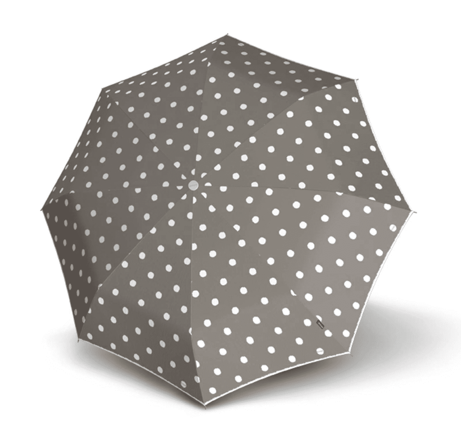 Knirps T200 duomatic opvouwbare paraplu dot art taupe