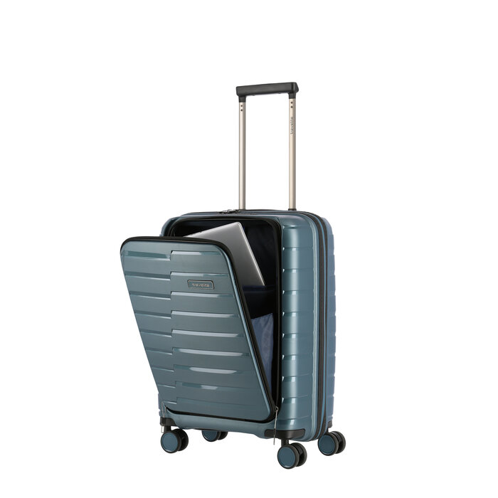 Travelite Air Base S 4-wiel cabinluggage-front pocket ice blue