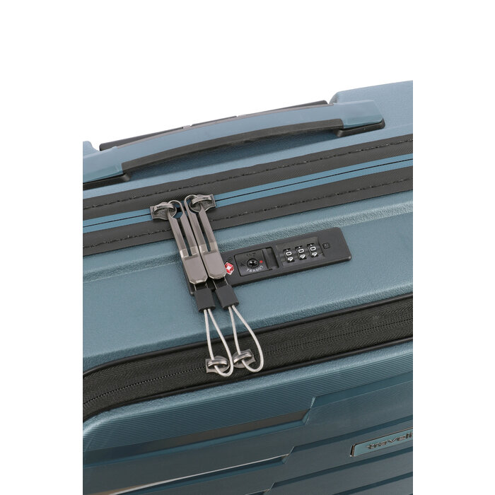 Travelite Air Base S 4-wiel cabinluggage-front pocket ice blue