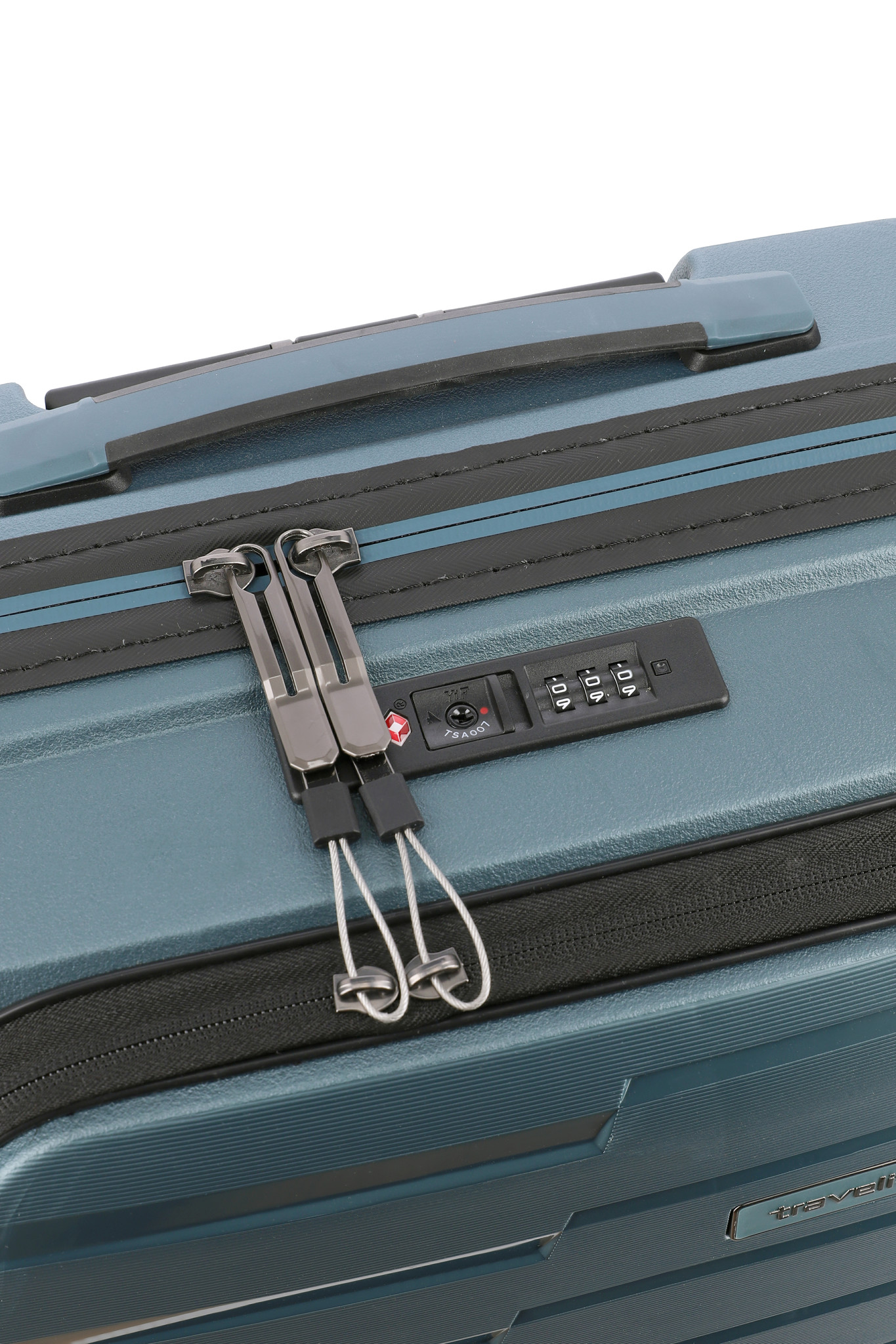 Travelite Air Base S 4-wiel cabinluggage-front pocket ice blue