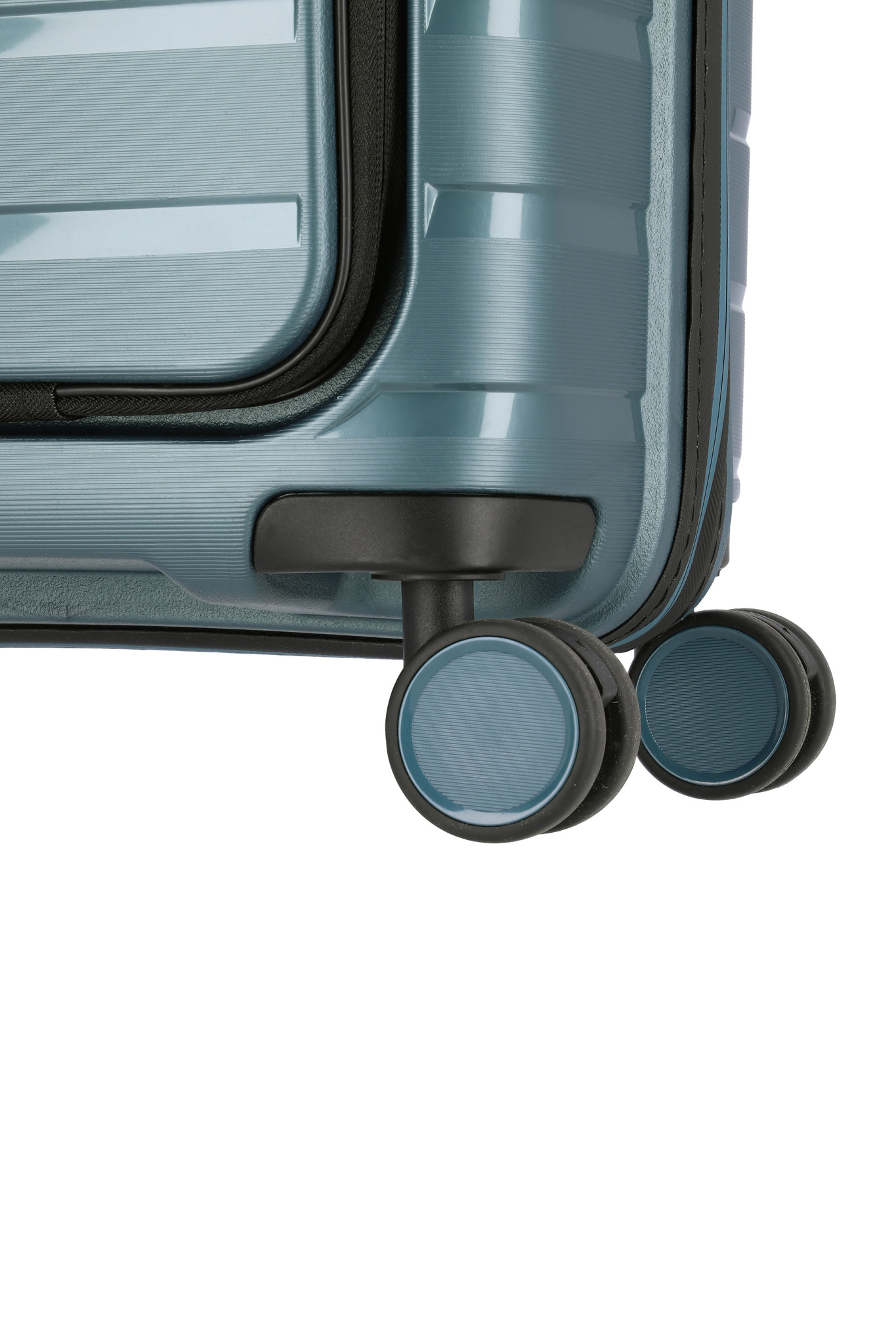 Travelite Air Base S 4-wiel cabinluggage-front pocket ice blue