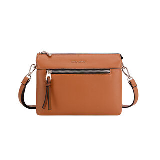 David Jones Holia 3-vaks schoudertasje cognac