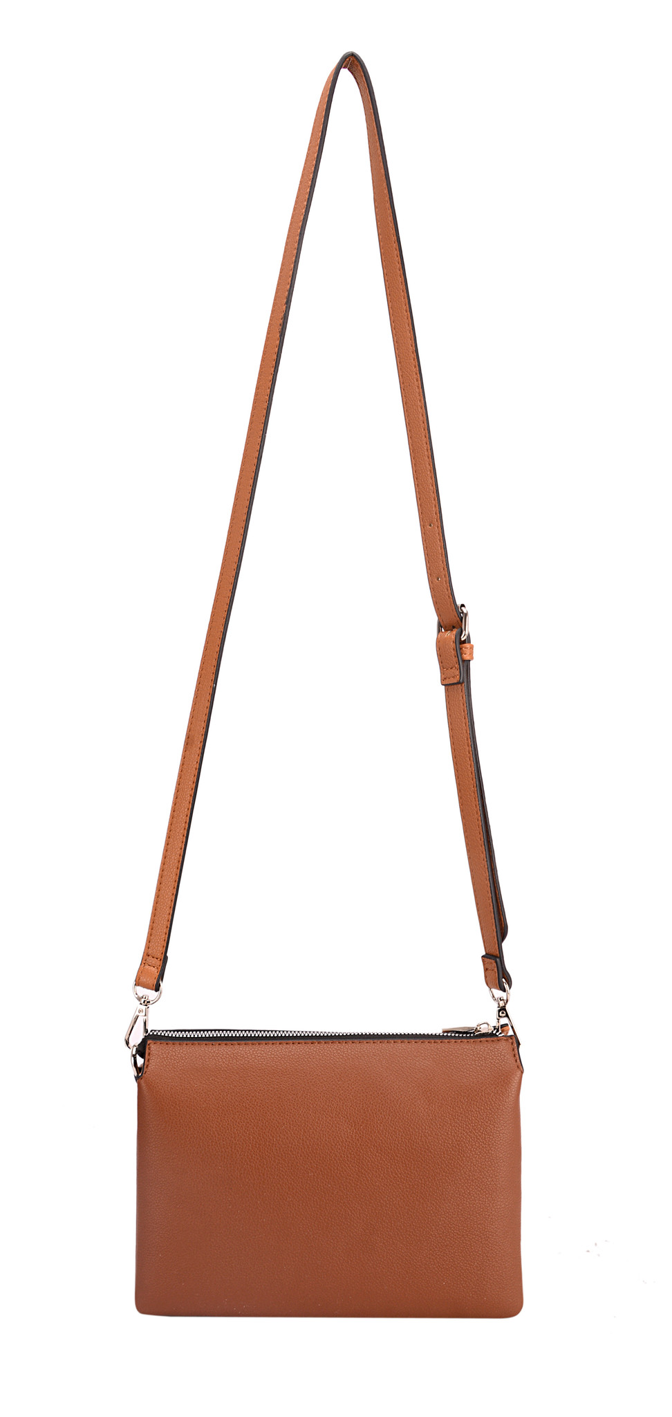 David Jones Holia 3-vaks schoudertasje cognac