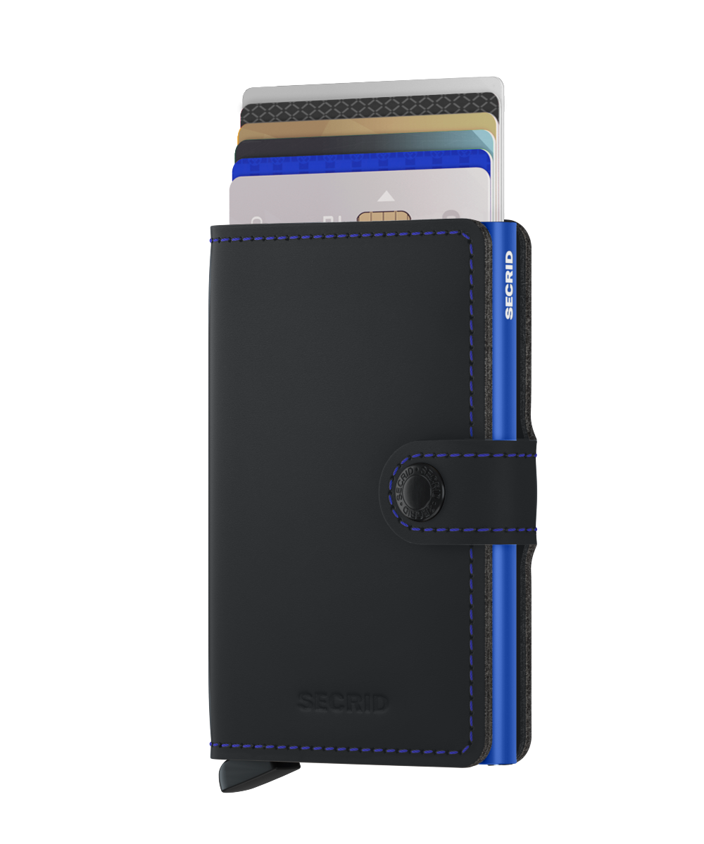 Secrid Miniwallet Matte black and blue