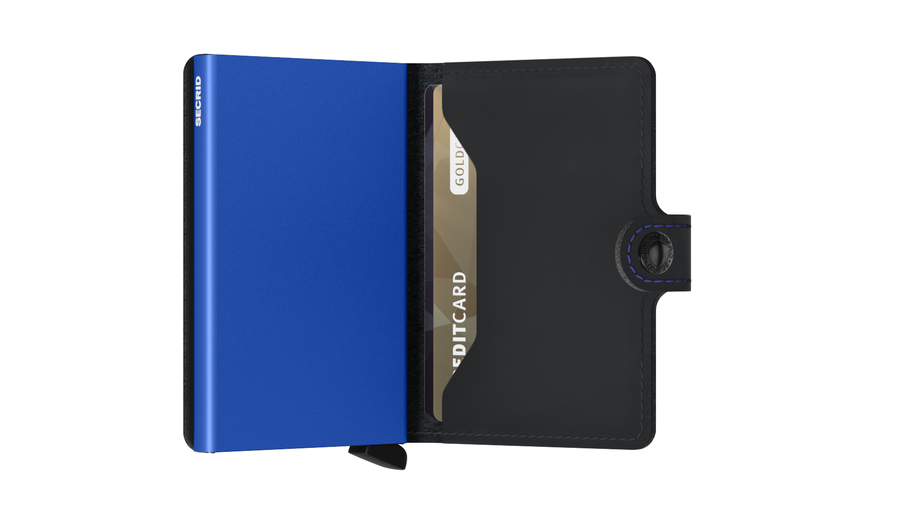 Secrid Miniwallet Matte black and blue