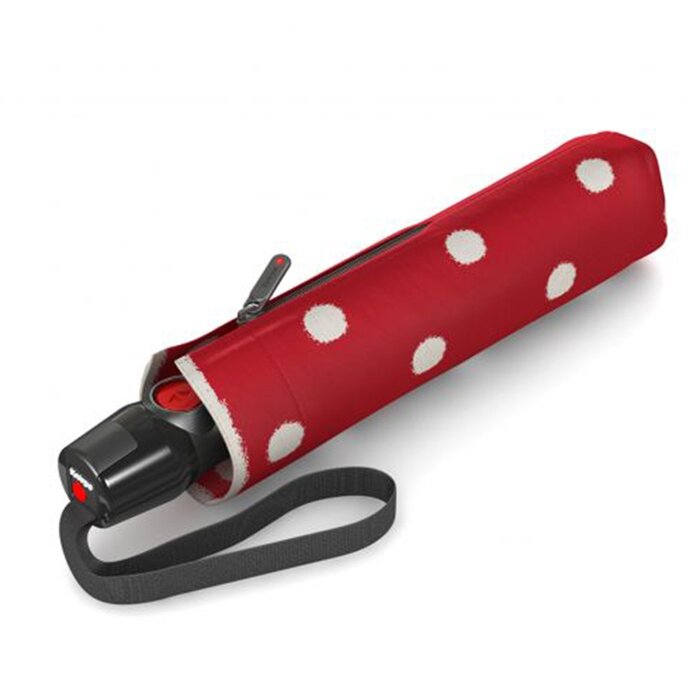 Knirps T.200 duomatic opvouwbare paraplu dot art red