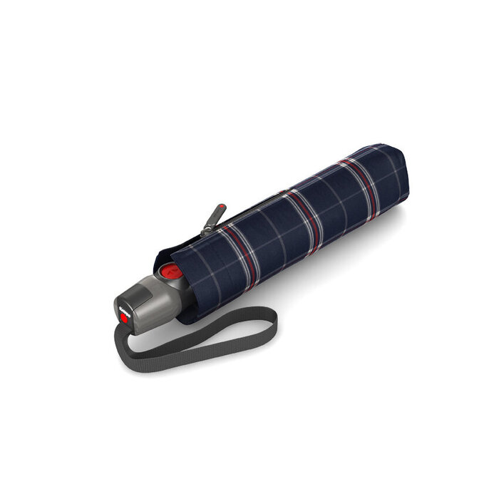 Knirps T200 duomatic opvouwbare paraplu check navy
