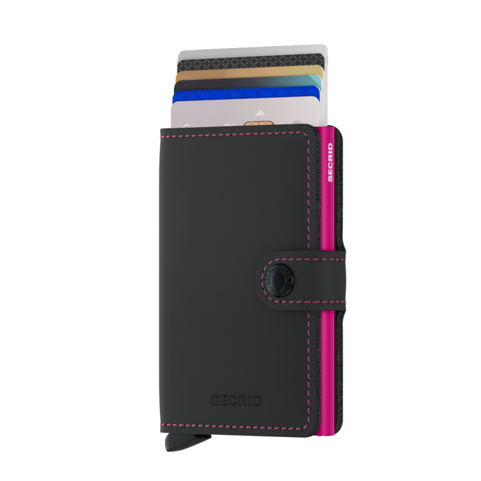 Secrid Miniwallet Matte black-fuchsia