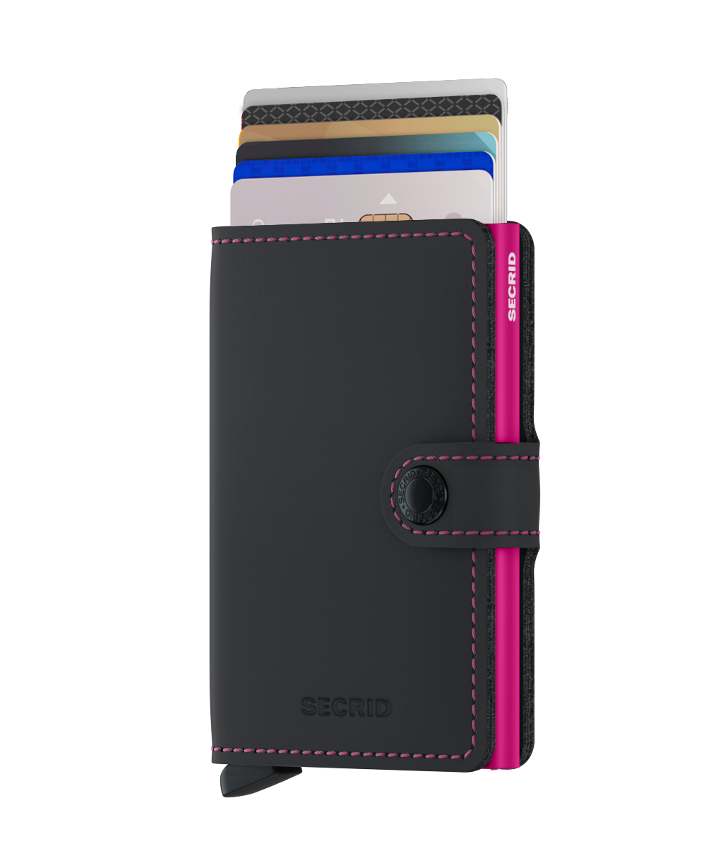 Secrid Miniwallet Matte black-fuchsia