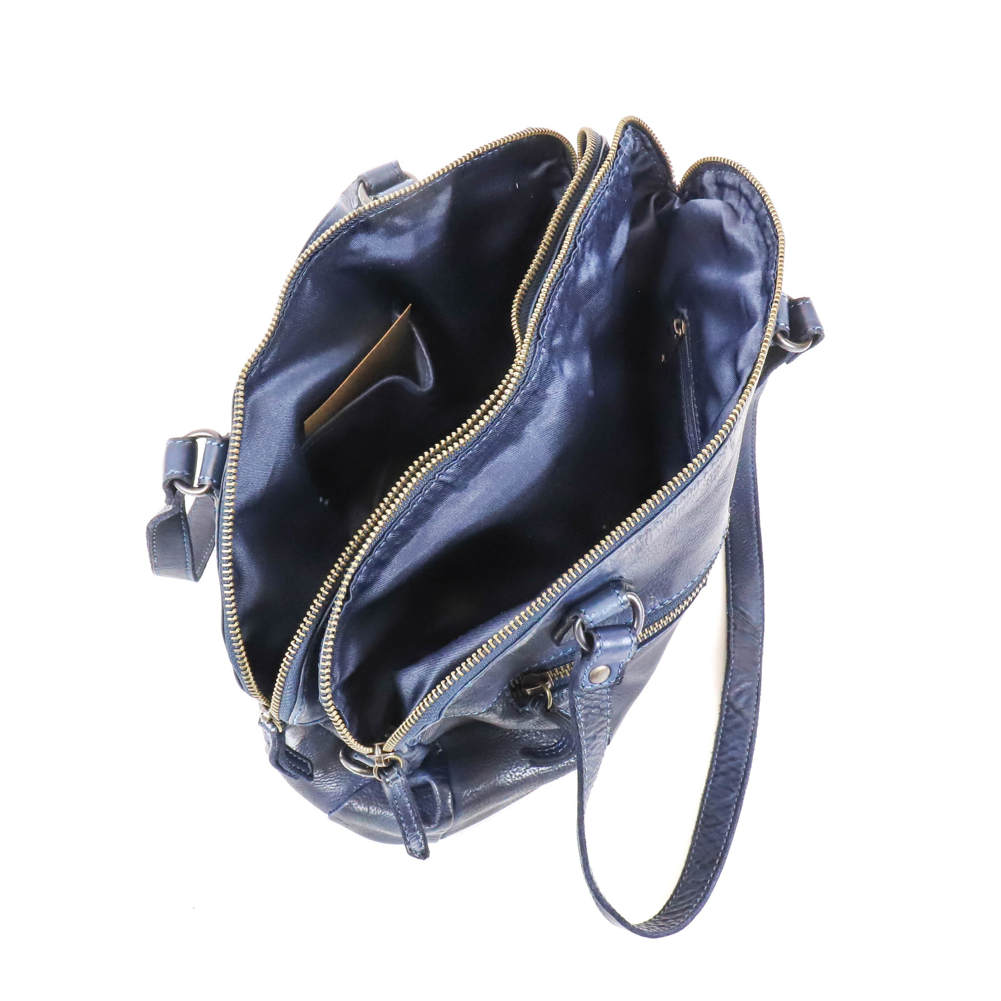 Bear Design Lieke leren damestas blauw - tasenik.nl - Harkema Lederwaren