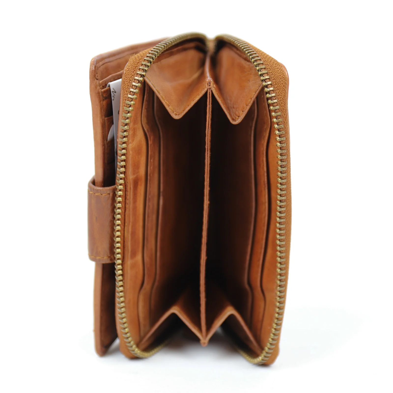 Bear Design Loet 10cc rits-portemonnee cognac