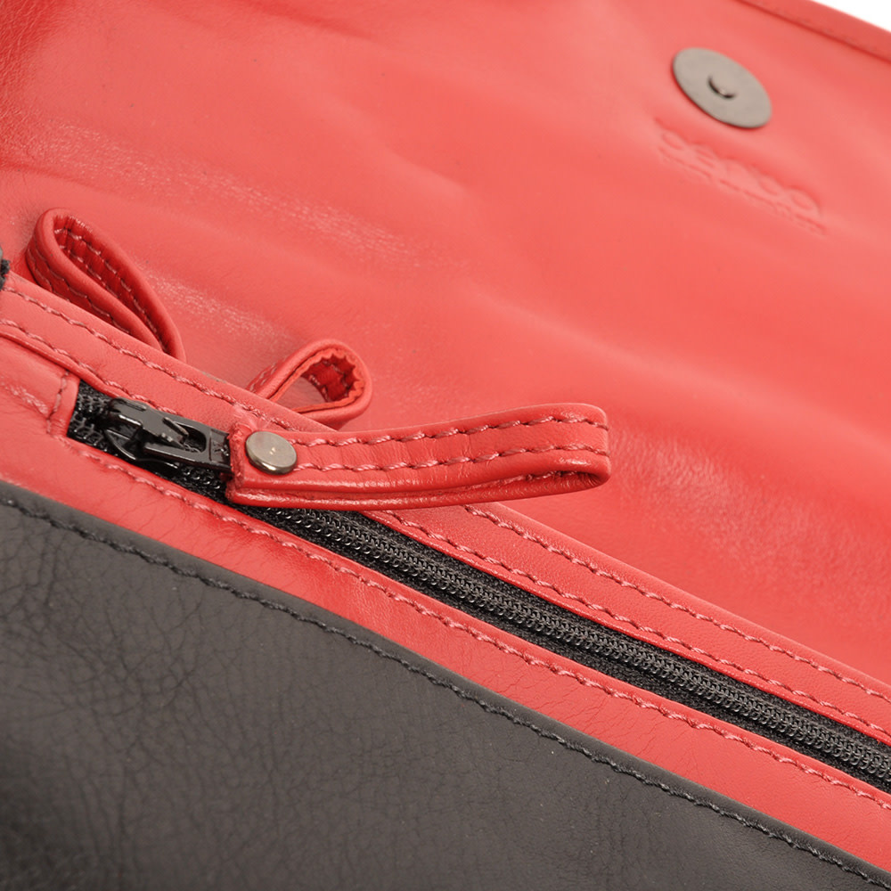 Berba Soft 3-vaks schoudertas black red