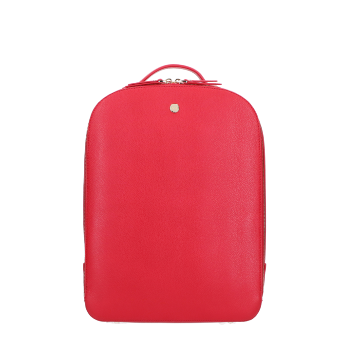 FMME. Claire 13.3" laptop-leren rugtas grain red