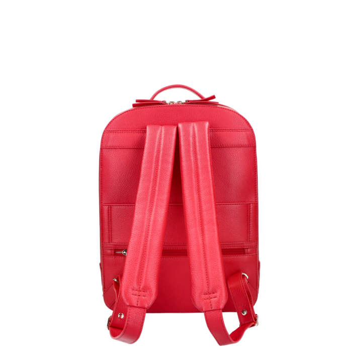 FMME. Claire 13.3" laptop-leren rugtas grain red