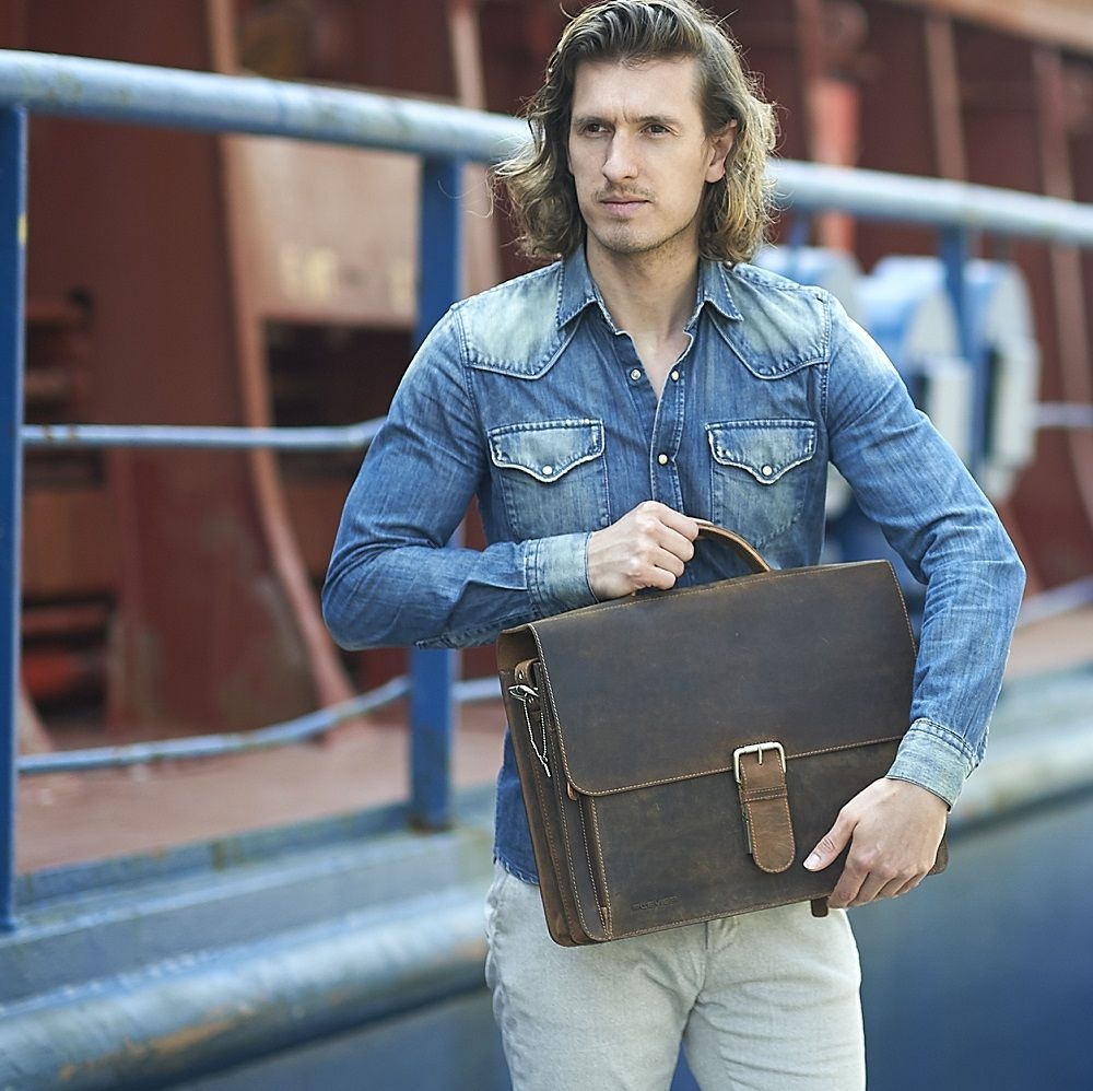 Plevier Darwim 15.6" laptop-aktetas bruin