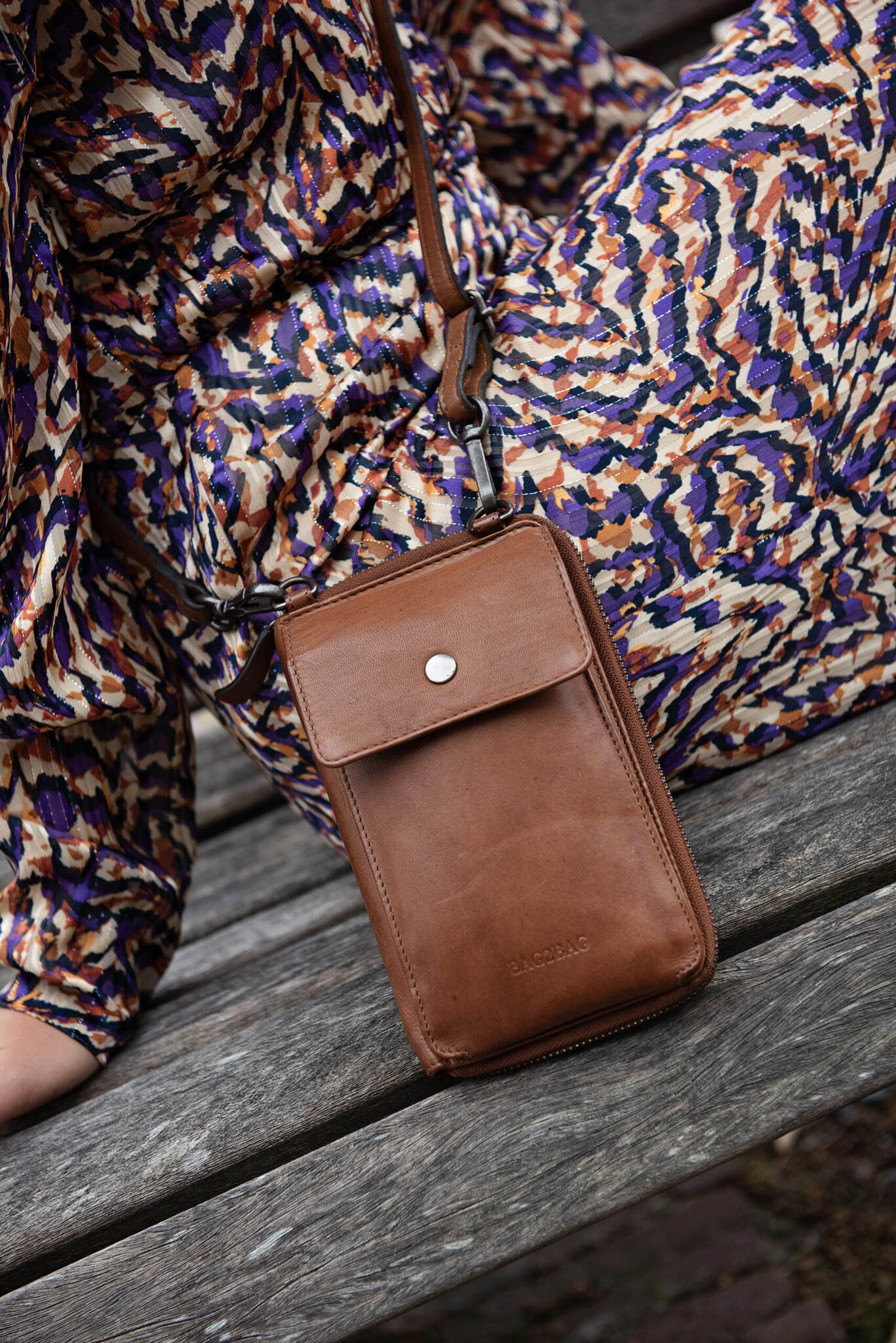 BAG2BAG BAG2BAG sorso portemonnee-telefoontasje camel