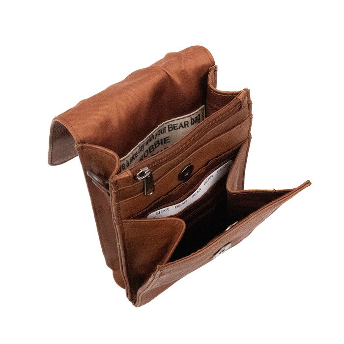 Bear Design Bear Design Robbie 2.0 telefoon-schoudertasje cognac
