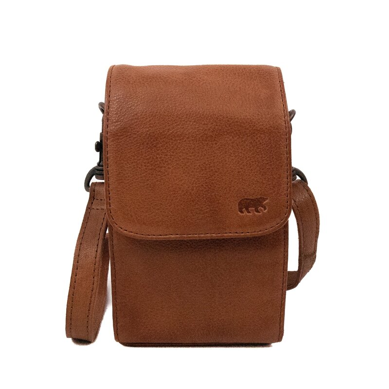 Bear Design Bear Design Robbie 2.0 telefoon-schoudertasje cognac