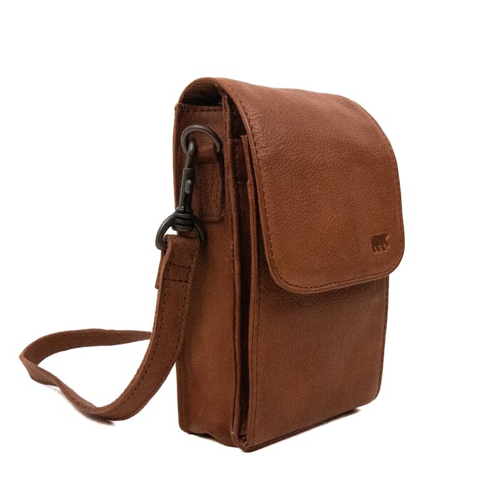 Bear Design Bear Design Robbie 2.0 telefoon-schoudertasje cognac