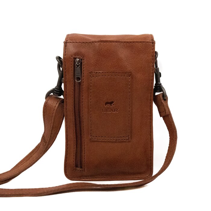 Bear Design Bear Design Robbie 2.0 telefoon-schoudertasje cognac