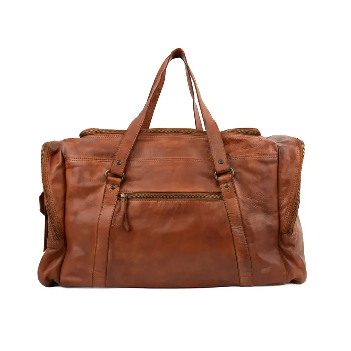 Bear Design Bear Design Max Leren Weekendtas cognac