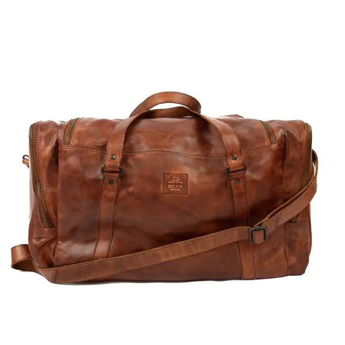 Bear Design Bear Design Max Leren Weekendtas cognac