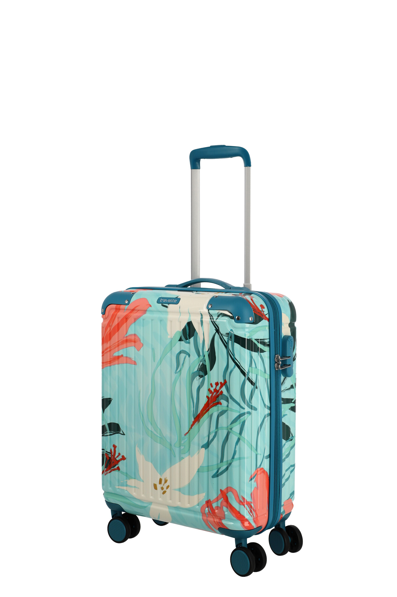 Travelite Travelite Cruise S 4-wiel handbagage trolley tuquoise lelie