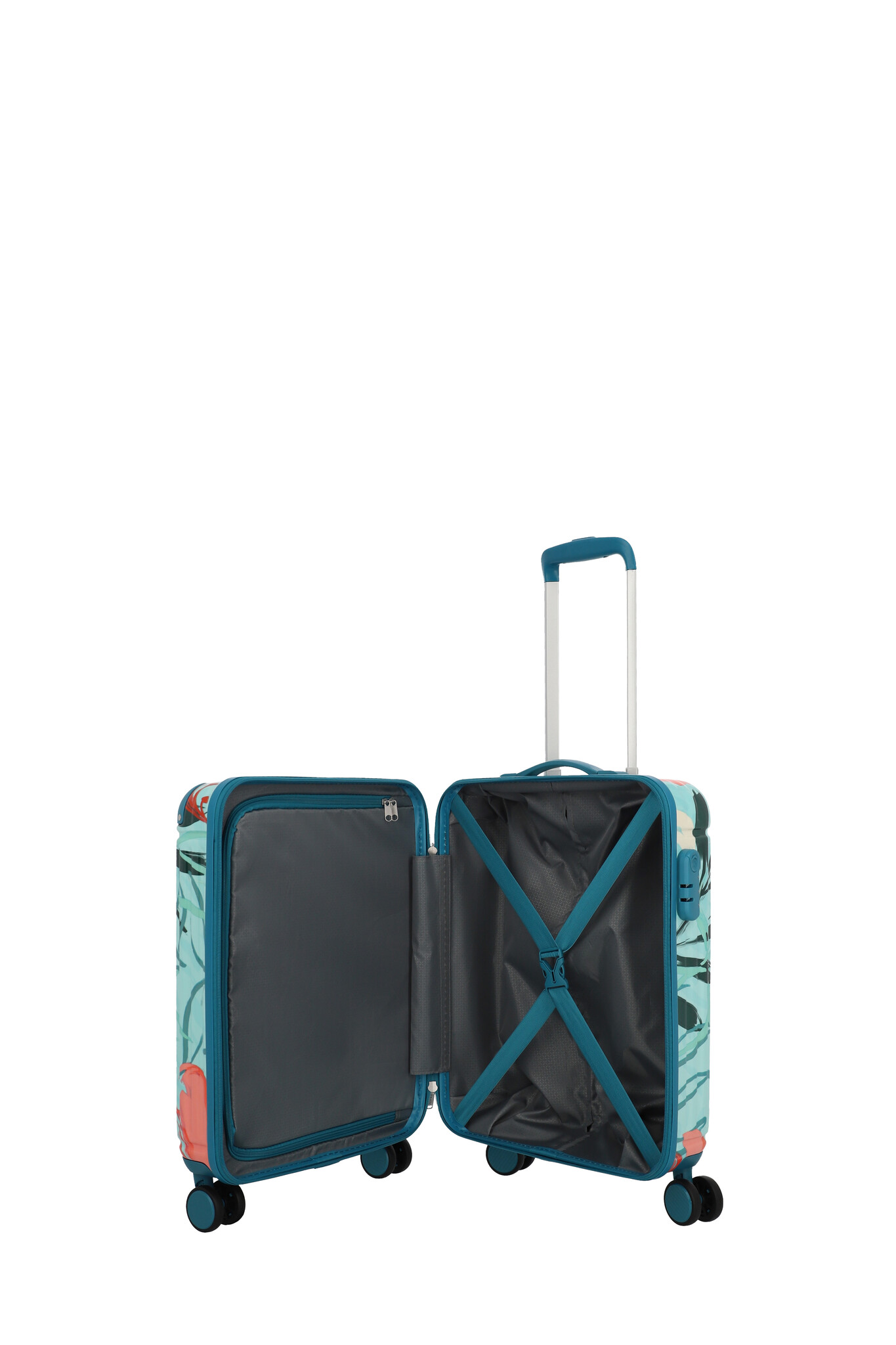 Travelite Travelite Cruise S 4-wiel handbagage trolley tuquoise lelie