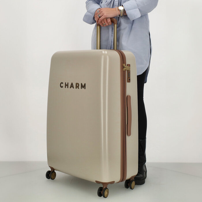 Charm London Charm London Travel 76cm-94L reiskoffer beige