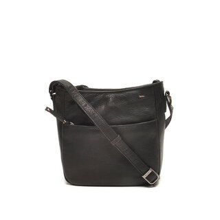 Berba Lucca leren crossbody-tas 335-044 zwart
