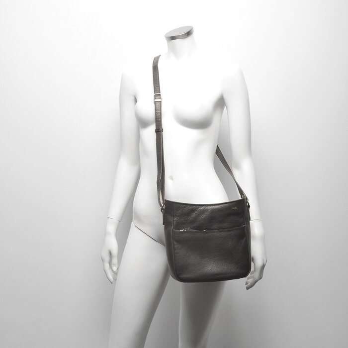Berba Lucca leren crossbody-tas 335-044 zwart