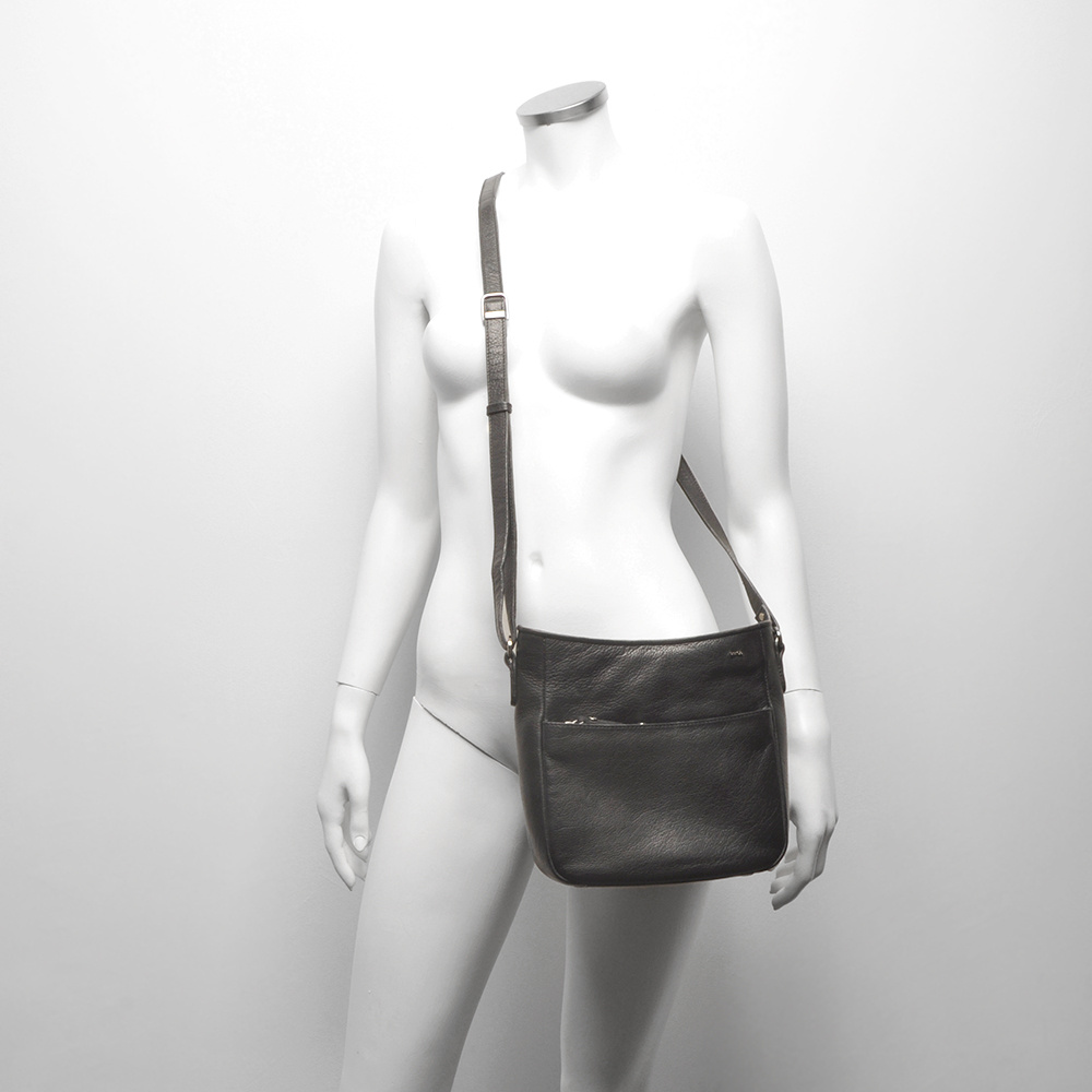 Berba Lucca leren crossbody-tas 335-044 zwart