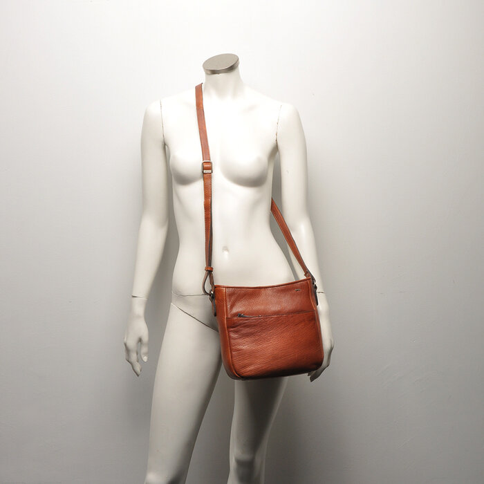 Berba Lucca leren crossbody-tas 335-044 brandy